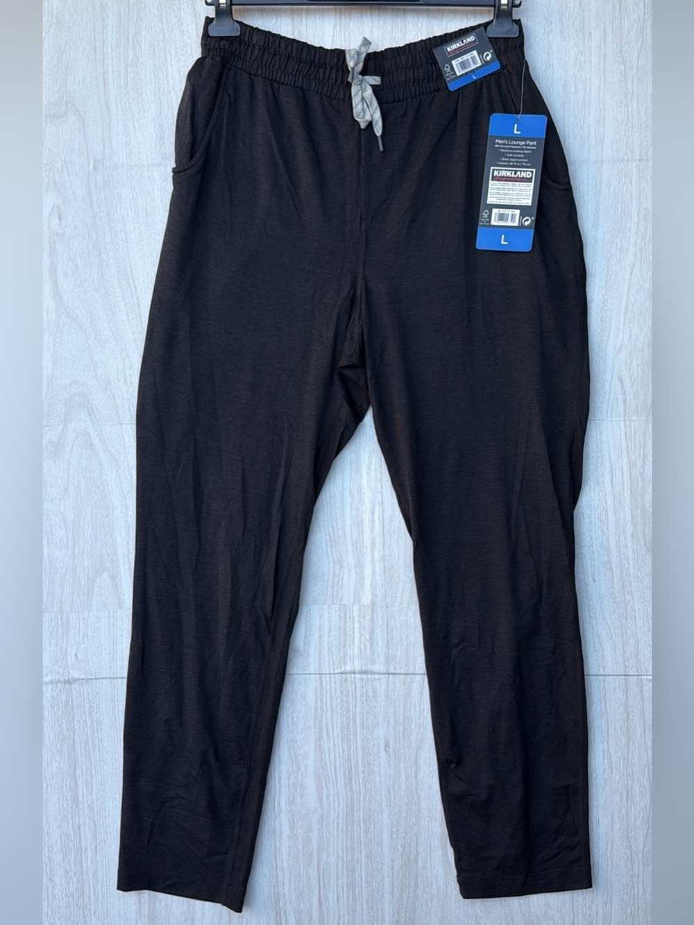 Kirkland Signature Black Men's Jogger Pants with Drawstring - L